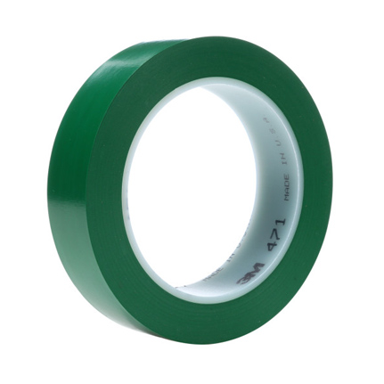 3M 471 Vinyl Tape Green 0.75 in x 5 yd Roll