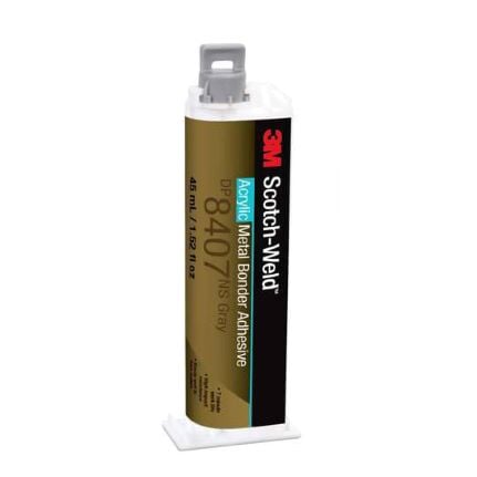 3M Scotch-Weld DP8407NS Metal Bonder Acrylic Adhesive Gray 45ML Cartridge