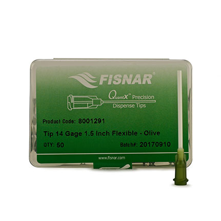 Fisnar QuantX™ Dispensing 14 x Flexible in ga Tip 1.5 Olive 8001291