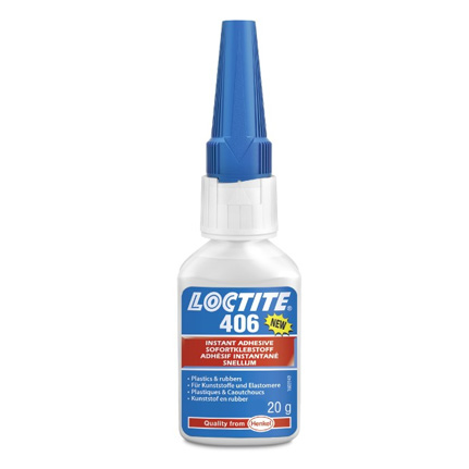 Loctite 406 Surface Insensitive Cyanoacrylate Adhesive 40640, IDH:135436,  20 g Bottle, Clear