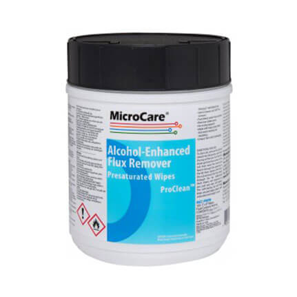 MicroCare ProClean™ Alcohol-Enhanced Flux Remover Wipes, Tub of 100