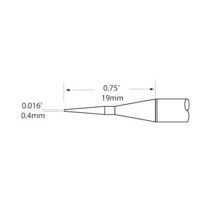 OKi PTTC-701 Conical Tweezer Tip 0.4 mm x 19 mm