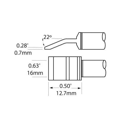 OKi PTTC-705 Tweezer Blade Tip 16 mm x 12.7 mm