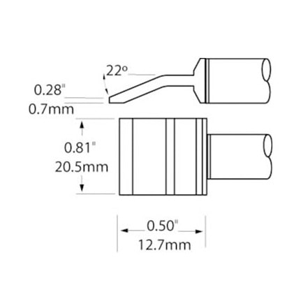 OKi PTTC-706 Tweezer Blade Tip 20.5 mm x 12.7 mm