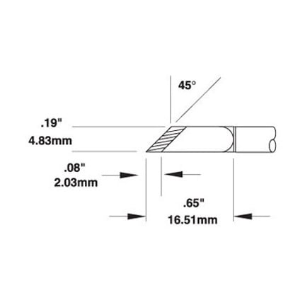 OKi SMTC-0161 Knife Drag Tip 4.8 mm x 16.51 mm