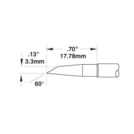 OKi SMTC-1147 Hoof Drag Tip 3.3 mm x 17.78 mm