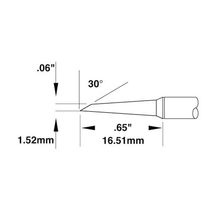 OKi SMTC-1167, 30° Mini-Hoof Drag Tip 1.5 mm x 16.51 mm