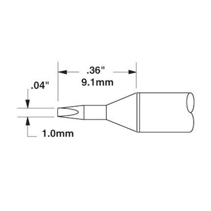 OKi SSC-671A Conical Chisel Tip 1 mm x 9.1 mm