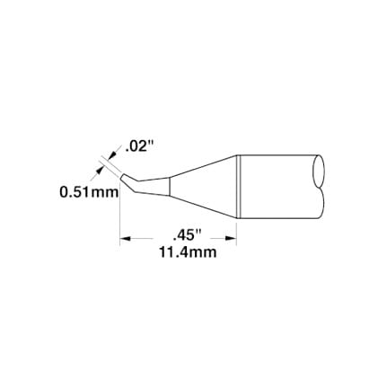 OKi SSC-726A, 30° Bent Sharp Tip 0.51 mm x 11.4 mm