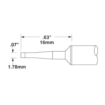 OKi SSC-742A Long Reach Chisel Tip 1.78 mm x 16 mm