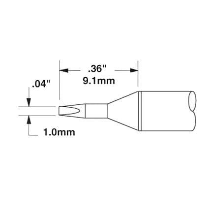 OKi SSC-771A Conical Chisel Tip 1 mm x 9.1 mm