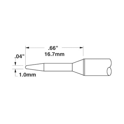 OKi STTC-007 Conical Sharp Tip 1 mm x 16.7 mm