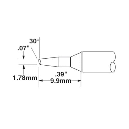 OKi STTC-035, 30° Bevel Tip 1.78 mm x 9.9 mm