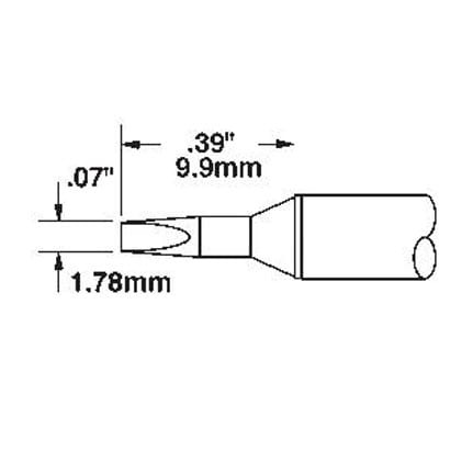 OKi STTC-037, 30° Chisel Solder Tip 1.78 mm x 9.9 mm