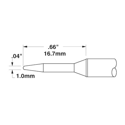 OKi STTC-107 Conical Sharp Tip 1 mm x 16.7 mm