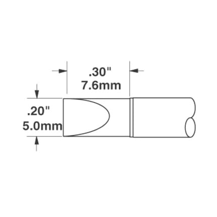 OKi STTC-117 Chisel Solder Tip 5 mm x 7.6 mm