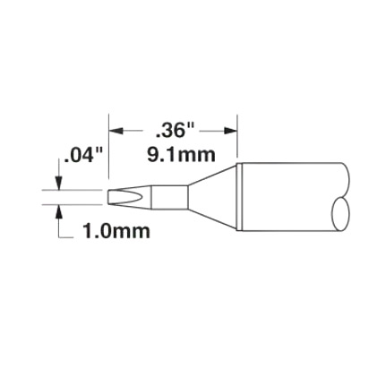 OKi STTC-125P, 30° Chisel Solder Tip 1 mm x 6.5 mm