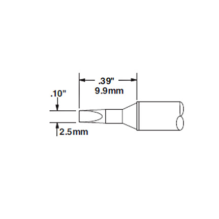 Oki Sttc-136, 30° Chisel Solder Tip 2.5 Mm X 9.9 Mm