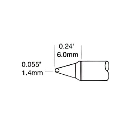 OKi STTC-138P, 30° Chisel Solder Tip 1.5 mm x 6 mm