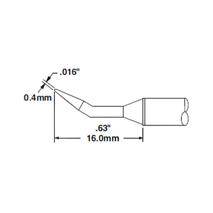 OKi STTC-140 Sharp Bent Tip 0.4 mm x 16 mm