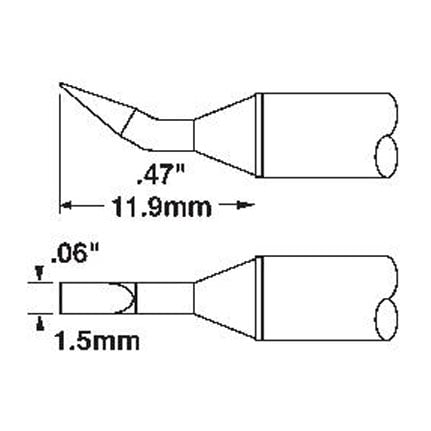 OKi STTC-199, 30° Chisel Solder Tip 1.5 mm x 11.9 mm