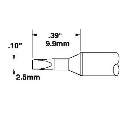 OKi STTC-836, 30° Chisel Solder Tip 2.5 mm x 9.9 mm