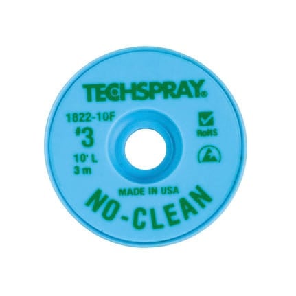 Techspray 1822 No-Clean Desoldering Braid Green 10 ft